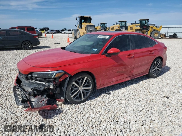 2022 Honda Civic Sedan Touring with VIN 2HGFE1F97NH306852, listed as a Copart auction lot 49012035 with 52,258 mi miles and Salvage Title. Bid and sale history available at carsss.com. Image 1.