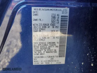 2020 Nissan Pathfinder SV with VIN 5N1DR2BN6LC584978, listed as a Copart auction lot 50413695 with 80,320 mi miles and Salvage Title. Bid and sale history available at carsss.com. Image 13.