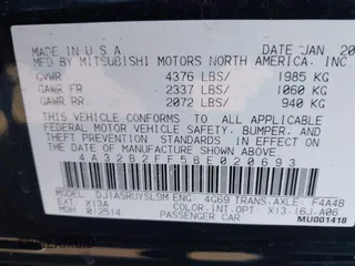2011 Mitsubishi Galant FE with VIN 4A32B2FF5BE020693, listed as a IAAI auction lot 41383932 with 170,372 mi miles and . Bid and sale history available at DreamBid. Image 9.