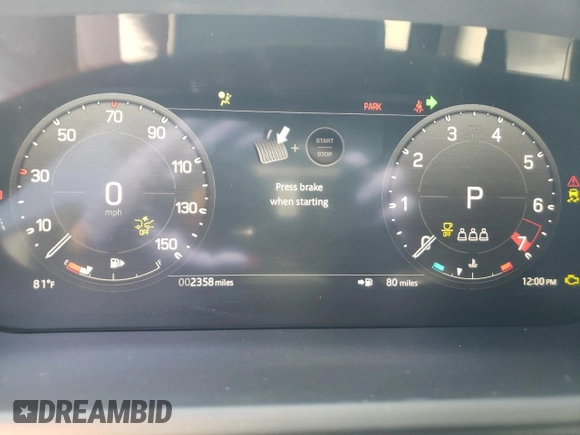 2024 Land Rover Defender S with VIN SALEJ7EX7R2287641, listed as a Copart auction lot 52123665 with 2,358 mi miles and Salvage title. Bid and sale history available at DreamBid. Image 9.