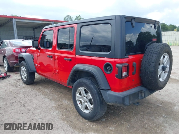 2019 Jeep Wrangler Unlimited Sport S with VIN 1C4HJXDN6KW639739, listed as a IAAI auction lot 42432143 with Not provided miles and . Bid and sale history available at DreamBid. Image 3.