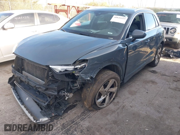2019 Audi Q3 Premium with VIN WA1AECF34K1077065, listed as a IAAI auction lot 40826923 with 85,458 mi miles and . Bid and sale history available at DreamBid. Image 6.