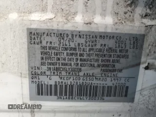 2020 Nissan Sentra SV with VIN 3N1AB8CV6LY300336, listed as a Copart auction lot 47751475 with 126,789 mi miles and Salvage Title. Bid and sale history available at carsss.com. Image 14.