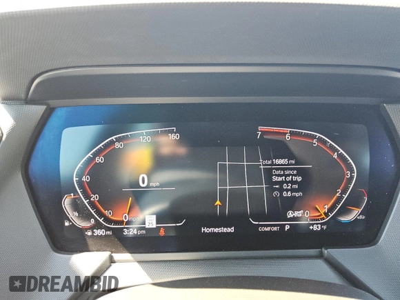 2024 BMW 2 Series 228i with VIN WBA53AK06R7R66726, listed as a Copart auction lot 56997055 with 16,865 mi miles and Clean title. Bid and sale history available at DreamBid. Image 9.
