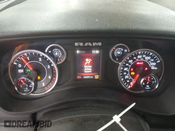 2023 Ram 2500 Big Horn with VIN 3C6UR5DL1PG540186, listed as a Copart auction lot 61088585 with 64,499 mi miles and Salvage title. Bid and sale history available at DreamBid. Image 9.