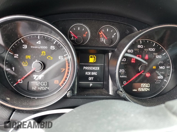 2012 Audi TT Premium Plus z VIN TRUBFAFKXC1012716, wystawiony jako Copart lot #85549734 z przebiegiem 159 204 mil mil oraz Szkoda całkowita • Salvage title. Historia ofert i sprzedaży dostępna na DreamBid. Obrazek 9.