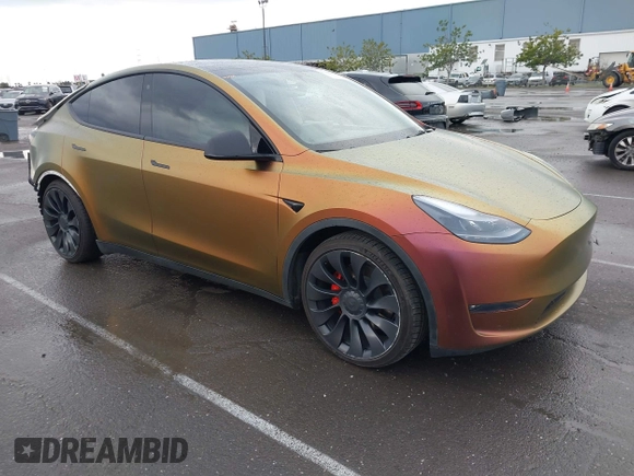 2023 Tesla Model Y Performance with VIN 7SAYGDEF4PF738885, listed as a IAAI auction lot 41798997 with 59,270 mi miles and . Bid and sale history available at DreamBid. Image 1.