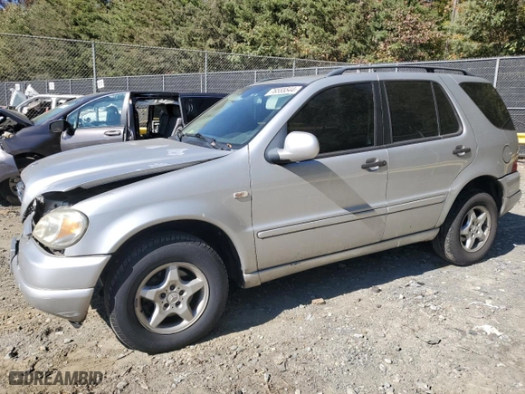 2001 Mercedes-Benz M-Class with VIN 4JGAB54E81A274037, listed as a Copart auction lot 76555544 with 202,446 mi miles and Salvage Title. Bid and sale history available at carsss.com. Image 1.