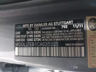2012 Mercedes-Benz CLS-Class CLS 63 AMG with VIN WDDLJ7EB1CA035325, listed as a IAAI auction lot 41606737 with 89,602 mi miles. Bid and sale history available at carsss.com. Image 9.
