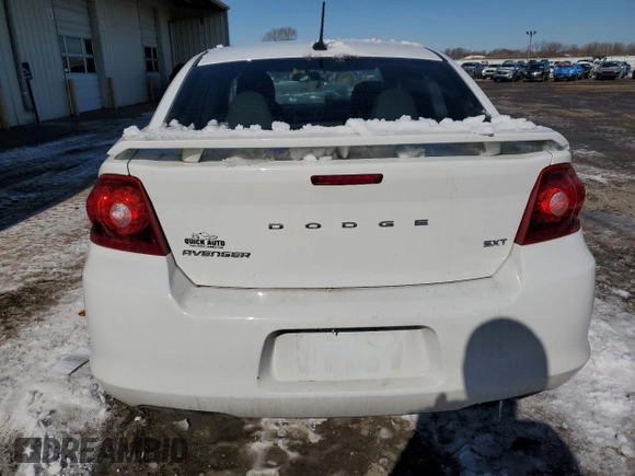 2012 Dodge Avenger SXT with VIN 1C3CDZCB4CN280391, listed as a Copart auction lot 44643215 with 97,541 mi miles and Salvage Title. Bid and sale history available at carsss.com. Image 6.