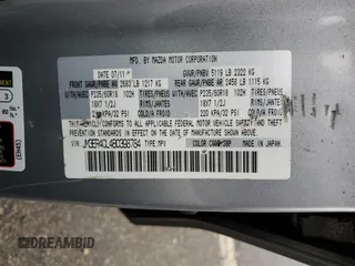 2011 Mazda CX-7 s Touring with VIN JM3ER4CL4B0398784, listed as a Copart auction lot 83903684 with 118,610 mi miles and Salvage Title. Bid and sale history available at carsss.com. Image 15.