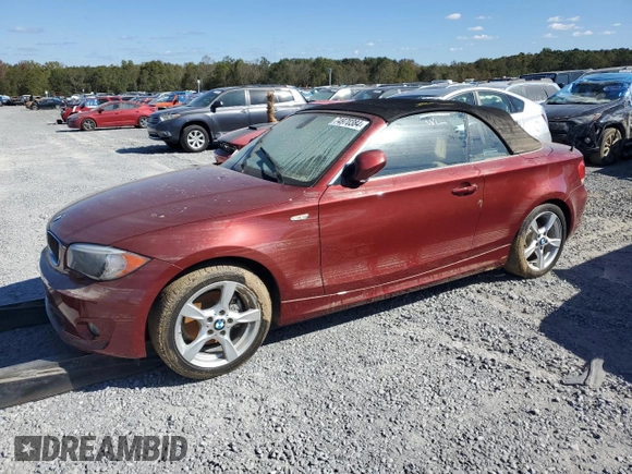 2013 BMW 1 Series 128i with VIN WBAUN1C52DVH78194, listed as a Copart auction lot 74970384 with Not provided miles and Salvage title. Bid and sale history available at DreamBid. Image 1.