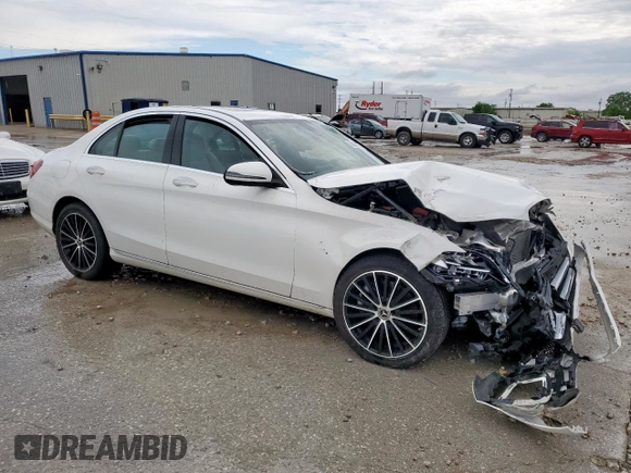 2021 Mercedes-Benz C 300 with VIN W1KWF8DB6MR647917, listed as a Copart auction lot 53898885 with 34,010 mi miles and Salvage title. Bid and sale history available at DreamBid. Image 4.