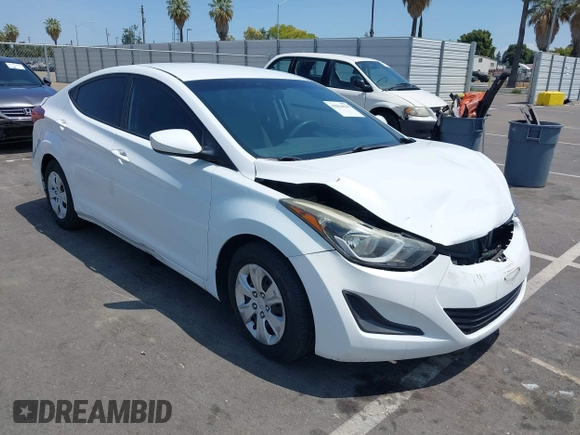2016 Hyundai Elantra SE with VIN 5NPDH4AE3GH698547, listed as a IAAI auction lot 42564630 with 100,565 mi miles and . Bid and sale history available at DreamBid. Image 1.
