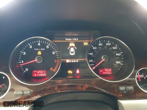 2008 Audi A8 4.2L with VIN WAUMV94E88N010171, listed as a Copart auction lot 60557965 with 155,565 mi miles and Clean title. Bid and sale history available at DreamBid. Image 9.