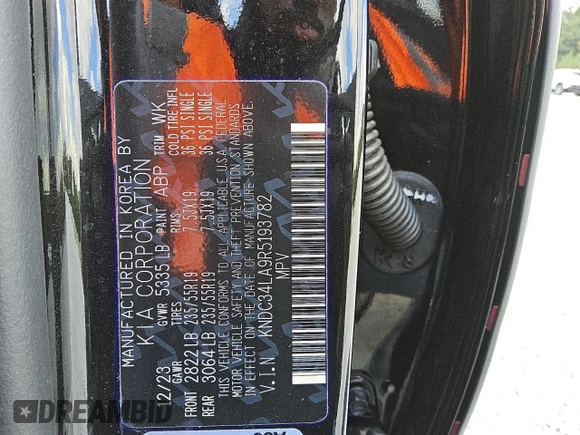 2024 Kia EV6 Wind with VIN KNDC34LA9R5193782, listed as a Copart auction lot 74361964 with 8,988 mi miles and Salvage Title. Bid and sale history available at carsss.com. Image 14.