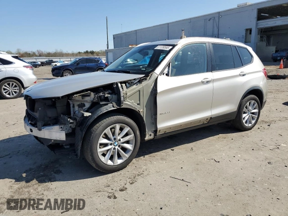2015 BMW X3 xDrive28i with VIN 5UXWX9C53F0D45924, listed as a Copart auction lot 51139555 with 122,083 mi miles and Salvage Title. Bid and sale history available at carsss.com. Image 1.