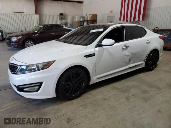 2013 Kia Optima SX with VIN 5XXGR4A64DG243653, listed as a Copart auction lot 51223135 with 137,854 mi miles and Salvage Title. Bid and sale history available at carsss.com. Image 1.