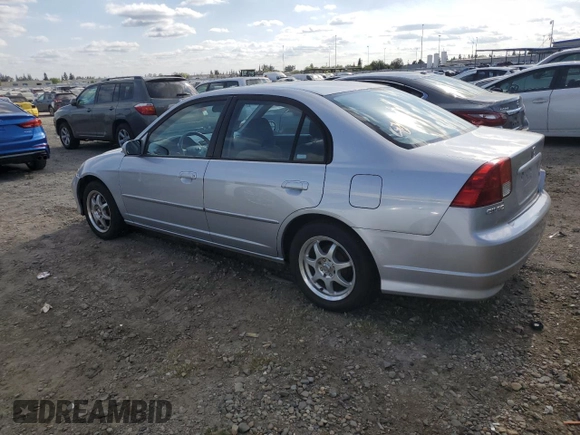 2004 Honda Civic EX with VIN 2HGES26894H502338, listed as a Copart auction lot 53356485 with 129,593 mi miles and Salvage Title. Bid and sale history available at carsss.com. Image 2.