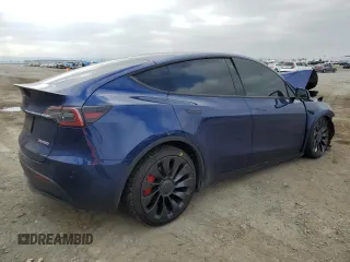2022 Tesla Model Y Performance with VIN 7SAYGDEF4NF394472, listed as a Copart auction lot 44019665 with Not Provided miles and Non Repairable. Bid and sale history available at DreamBid. Image 3.