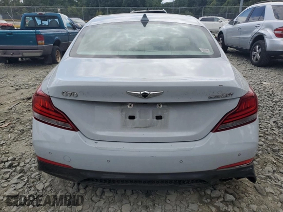 2019 Genesis G70 2.0T Advanced with VIN KMTG44LA5KU017338, listed as a Copart auction lot 68051814 with 58,375 mi miles and Salvage Title. Bid and sale history available at carsss.com. Image 6.
