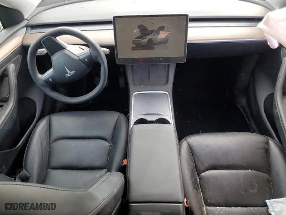 2022 Tesla Model Y Long Range with VIN 7SAYGAEE1NF540574, listed as a Copart auction lot 49001125 with 40,806 mi miles and Salvage Title. Bid and sale history available at carsss.com. Image 8.