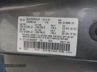 2006 Dodge 3500 SLT с VIN 3D7LX38C36G253557, выставлен на аукционе IAAI как лот 42478965 с пробегом 287 552 миль миль и . История ставок и продаж доступна на DreamBid. Изображение 9.