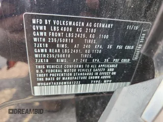 2016 Volkswagen Tiguan S z VIN WVGAV7AX8GW561222, wystawiony jako Copart lot #59292375 z przebiegiem 112 174 mil mil oraz Szkoda całkowita • Salvage title. Historia ofert i sprzedaży dostępna na DreamBid. Obrazek 12.