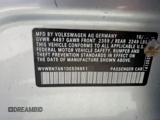 2013 Volkswagen CC R-Line z VIN WVWBN7AN1DE536851, wystawiony jako Copart lot #76972914 z przebiegiem 105 799 mil mil oraz Szkoda całkowita • Salvage title. Historia ofert i sprzedaży dostępna na DreamBid. Obrazek 12.