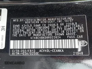 2008 Toyota Camry LE z VIN 4T4BE46K08R022824, wystawiony jako IAAI lot #42276950 z przebiegiem 132 879 mil mil oraz . Historia ofert i sprzedaży dostępna na DreamBid. Obrazek 9.