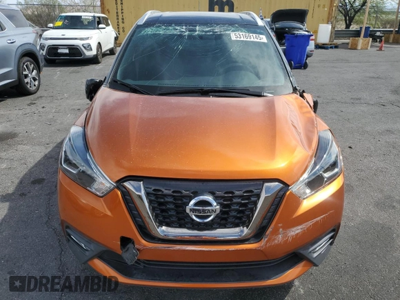 2019 Nissan Kicks SR with VIN 3N1CP5CU3KL562052, listed as a Copart auction lot 53169145 with 66,770 mi miles and Salvage Title. Bid and sale history available at carsss.com. Image 5.