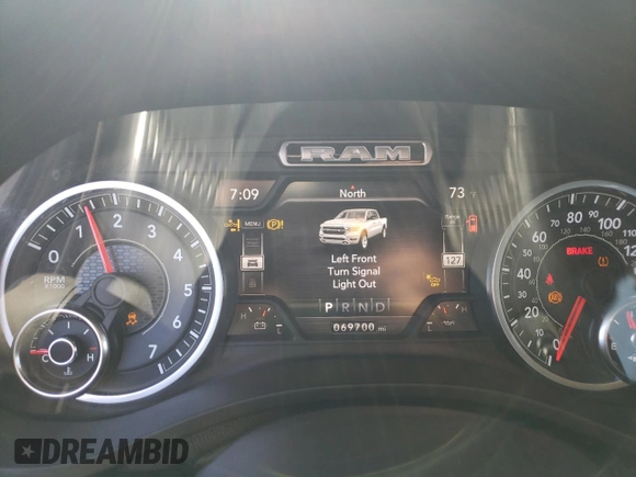 2021 Ram 1500 Big Horn with VIN 1C6SRFBT1MN831337, listed as a Copart auction lot 51418785 with 69,700 mi miles and Salvage Title. Bid and sale history available at carsss.com. Image 9.