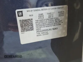 2018 Chevrolet Impala Premier with VIN 2G1125S35J9178263, listed as a Copart auction lot 81428444 with 181,162 mi miles and Salvage Title. Bid and sale history available at DreamBid. Image 12.