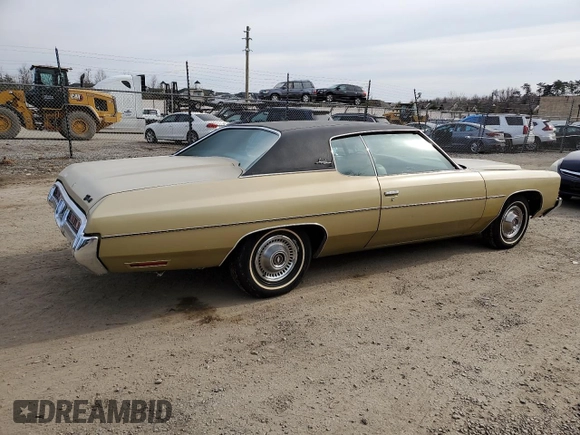 1972 Chevrolet Impala z VIN 1M47H2T190563, wystawiony jako Copart lot #46505275 z przebiegiem 95 137 mil mil oraz Czysty tytuł • Clean title. Historia ofert i sprzedaży dostępna na DreamBid. Obrazek 3.