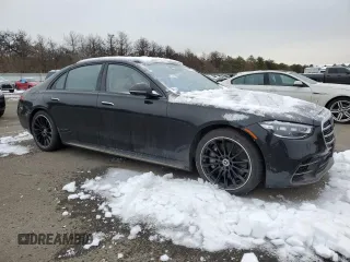 2023 Mercedes-Benz S-Class S 580 with VIN W1K6G7GB4PA222167, listed as a Copart auction lot 44016715 with 23,404 mi miles and Salvage Title. Bid and sale history available at carsss.com. Image 4.
