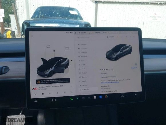 2023 Tesla Model 3 with VIN 5YJ3E1EAXPF569360, listed as a IAAI auction lot 41648207 with 29,828 mi miles. Bid and sale history available at carsss.com. Image 19.