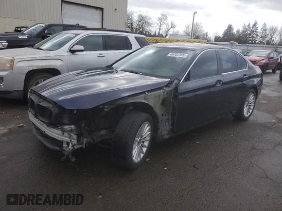 2013 BMW 5 Series 535i with VIN WBAFR7C5XDC820006, listed as a Copart auction lot 46707355 with 126,924 mi miles and Salvage Title. Bid and sale history available at DreamBid. Image 1.