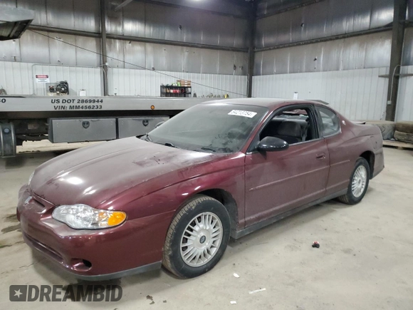 2000 Chevrolet Monte Carlo LS with VIN 2G1WW12E9Y9325411, listed as a Copart auction lot 84213754 with 171,947 mi miles and Salvage Title. Bid and sale history available at carsss.com. Image 1.