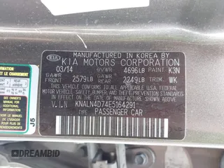 2014 Kia Cadenza Premium with VIN KNALN4D74E5164291, listed as a IAAI auction lot 42013820 with 140,765 mi miles and . Bid and sale history available at DreamBid. Image 9.