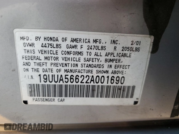 2002 Acura TL with VIN 19UUA56622A001690, listed as a Copart auction lot 71303934 with 158,297 mi miles and Salvage Title. Bid and sale history available at carsss.com. Image 12.