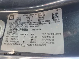 2015 Chevrolet Colorado 4WD WT with VIN 1GCHTAEA2F1215898, listed as a Copart auction lot 49644255 with 333,463 mi miles and Clean Title. Bid and sale history available at DreamBid. Image 12.