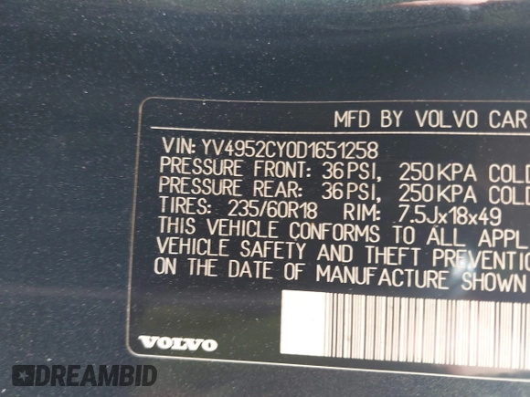 2013 Volvo XC90 Premier Plus z VIN YV4952CY0D1651258, wystawiony jako IAAI lot #42159060 z przebiegiem 208 120 mil mil oraz . Historia ofert i sprzedaży dostępna na DreamBid. Obrazek 9.