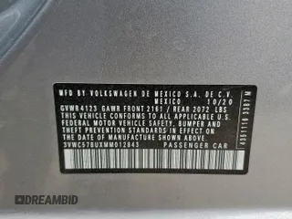 2021 Volkswagen Jetta S z VIN 3VWC57BUXMM012843, wystawiony jako Copart lot #57867635 z przebiegiem 34 967 mil mil oraz Szkoda całkowita • Salvage title. Historia ofert i sprzedaży dostępna na DreamBid. Obrazek 13.