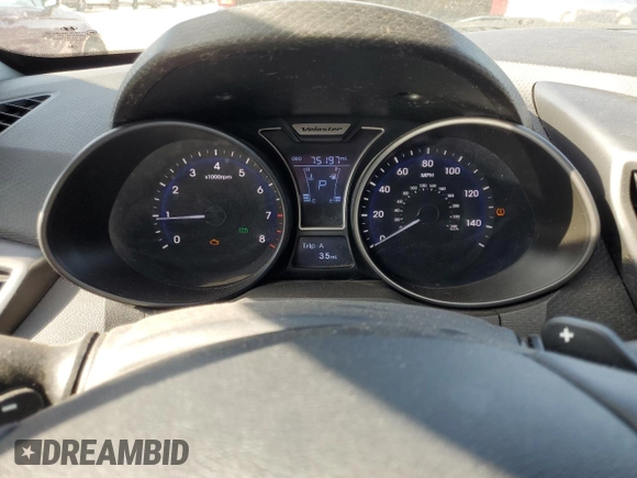 2013 Hyundai Veloster Turbo z VIN KMHTC6AE2DU169366, wystawiony jako Copart lot #50805585 z przebiegiem 75 197 mil mil oraz Szkoda całkowita • Salvage title. Historia ofert i sprzedaży dostępna na DreamBid. Obrazek 9.