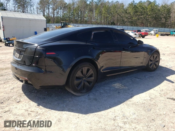 2023 Tesla Model S with VIN 5YJSA1E59PF526333, listed as a Copart auction lot 50607085 with Not provided miles and Salvage title. Bid and sale history available at DreamBid. Image 3.