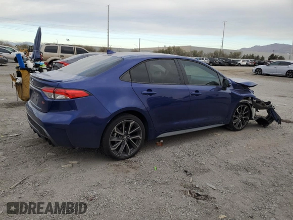 2020 Toyota Corolla SE with VIN 5YFS4RCE4LP039886, listed as a Copart auction lot 50022175 with 40,652 mi miles and Salvage Title. Bid and sale history available at carsss.com. Image 3.