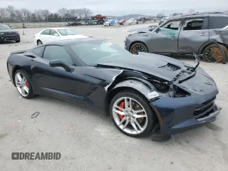 2014 Chevrolet Corvette Z51 3LT with VIN 1G1YL2D70E5135415, listed as a Copart auction lot 44211075 with 18,563 mi miles and Salvage title. Bid and sale history available at DreamBid. Image 4.