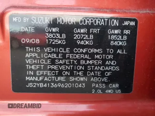2009 Suzuki SX4 Man AWD with VIN JS2YB413696201043, listed as a Copart auction lot 86283064 with 153,286 mi miles and Salvage Title. Bid and sale history available at carsss.com. Image 12.