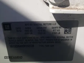 2013 Chevrolet Malibu LT with VIN 1G11C5SA8DF203728, listed as a Copart auction lot 47998255 with 185,930 mi miles and Salvage Title. Bid and sale history available at DreamBid. Image 13.