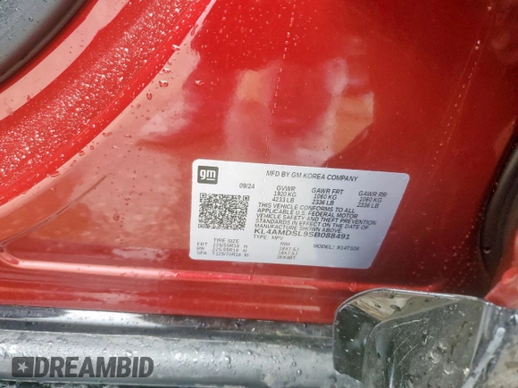 2025 Buick Encore GX Sport Touring with VIN KL4AMDSL9SB088491, listed as a Copart auction lot 54571495 with 15,101 mi miles and Salvage title. Bid and sale history available at DreamBid. Image 14.